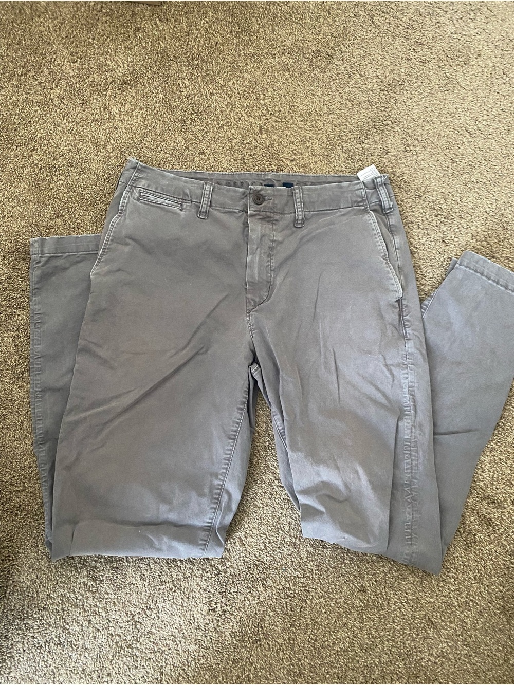 American Eagle Outfitters Men's Light Gray Chino Pants